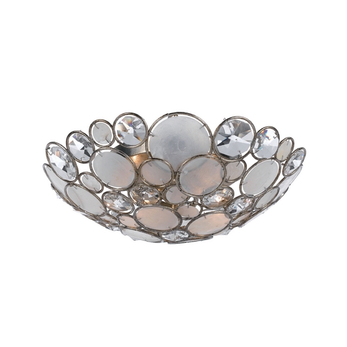 Crystorama Lighting Palla Crystal Semi-Flush Mount in Antique Silver Finish by Crystorama Lighting 524-SA