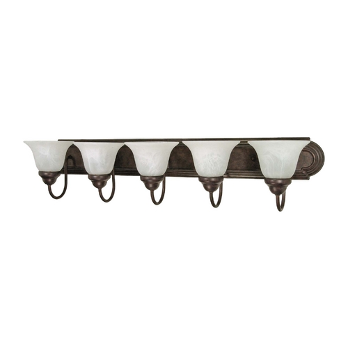 Nuvo Lighting Bathroom Light with Alabaster Glass in Old Bronze Finish 60/327