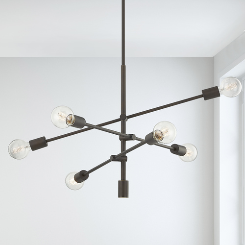 Design Classics Lighting Raev 6-Light Pendant in Neuvelle Bronze by Design Classics 1950-220