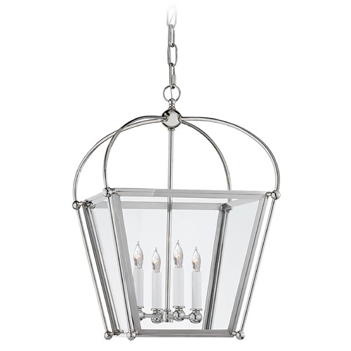 Visual Comfort Signature Collection E.F. Chapman Riverside Square Lantern in Nickel by Visual Comfort Signature CHC3438PNCG