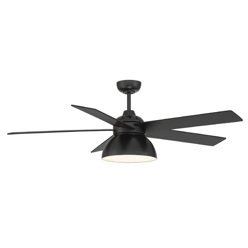 52-Inch LED Fan in Matte Black by Meridian