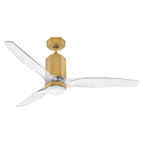 Hinkley Facet 52-Inch LED Dual Mount Smart Fan in Heritage Brass by Hinkley 905852FHB-LDDK