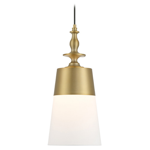 Designers Fountain Ava Brushed Gold Mini-Pendant Light with Conical Shade