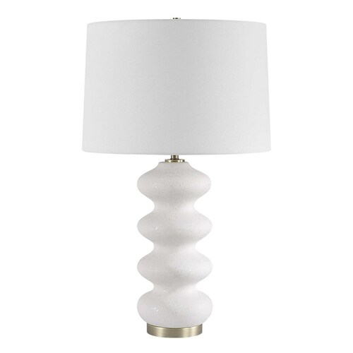 The Uttermost Company Liora White & Antique Brass Table Lamp with Empire Shade