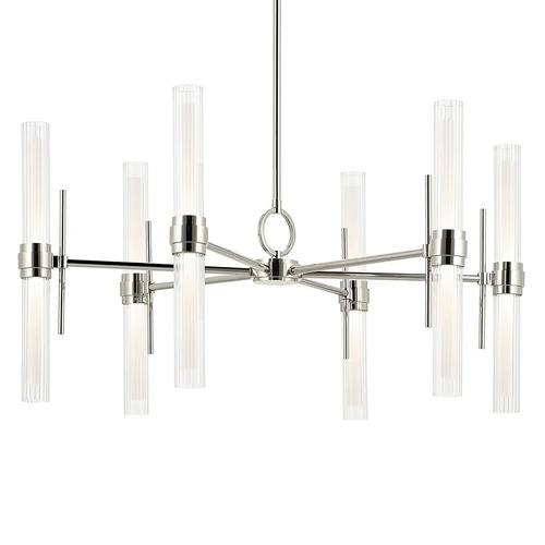 Riven 12-Light 3000K LED Chandelier in Polished Nickel by Kichler