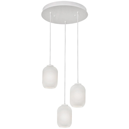 Afx Lighting Callie White Multi-Light Pendant with Oblong Shade