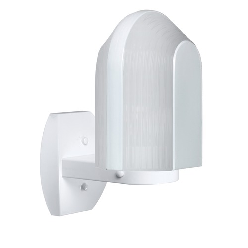 Frosted Ribbed Glass Outdoor Wall Light White Costaluz by Besa Lighting