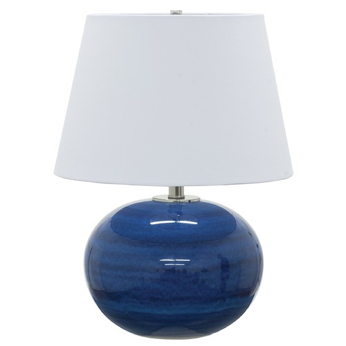 Scatchard Stoneware Blue Gloss Table Lamp by House of Troy Lighting