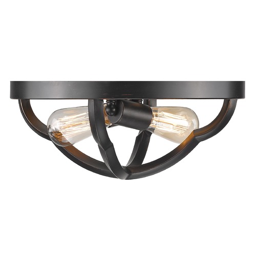 Golden Lighting Saxon Aged Bronze Flush Mount by Golden Lighting 5926-FM ABZ