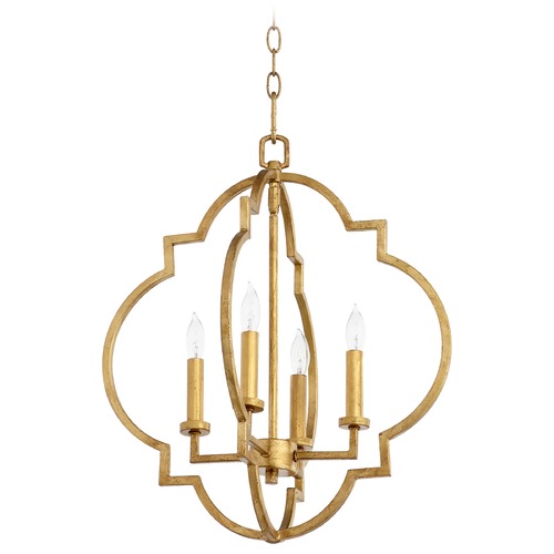 Quorum Lighting Dublin Gold Leaf Pendant by Quorum Lighting 6842-4-74