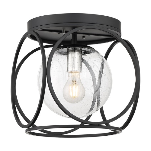 Aurora Black & Polished Nickel Semi-Flush Mount by Satco Lighting