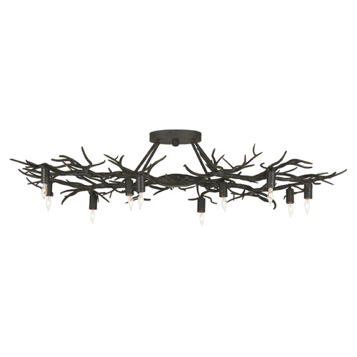Currey and Company Rainforest Rustic Bronze Semi-Flushmount Light