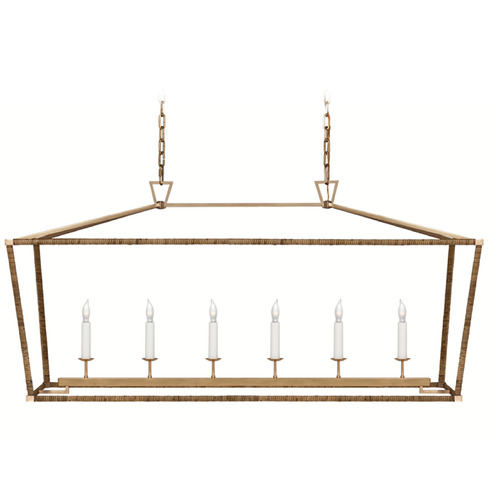 E.F. Chapman Darlana Linear Lantern in Antique Brass by Visual Comfort