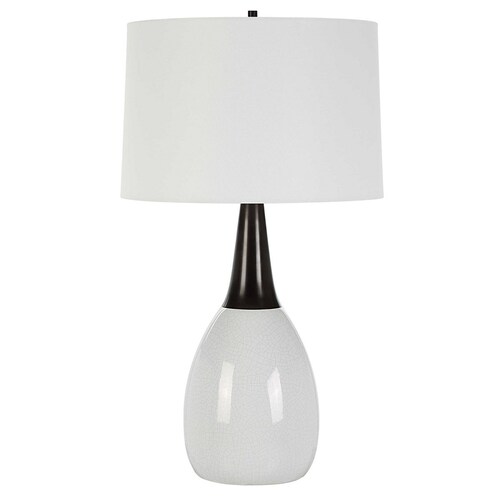 The Uttermost Company Fralin White & Black Iron Table Lamp with Empire Shade