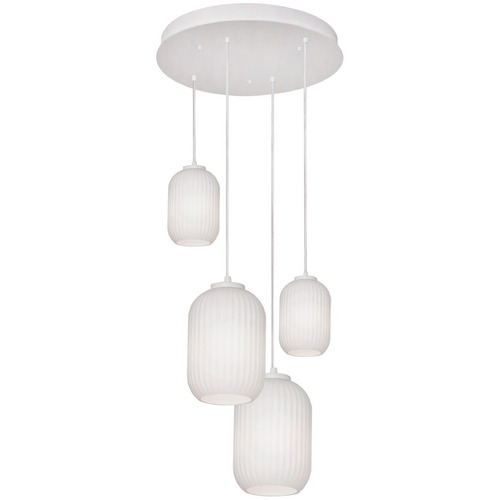 Afx Lighting Callie White Multi-Light Pendant with Oblong Shade