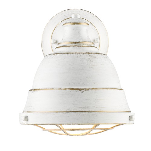 Golden Lighting Bartlett French White Sconce by Golden Lighting 7312-1W FW