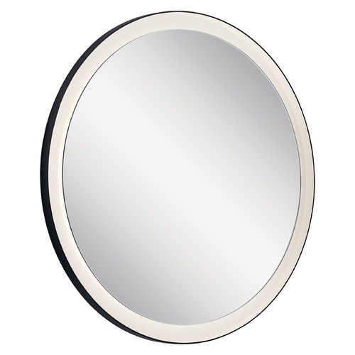 Ryame 31.50-Inch LED Lighted Mirror in Matte Black by Elan Lighting