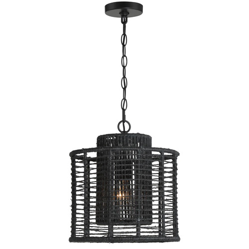 Jayna 12.5-Inch Pendant in Matte Black by Crystorama Lighting