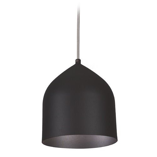 Helena 8-Inch LED Mini Pendant in Black with Black Interior by Kuzco Lighting