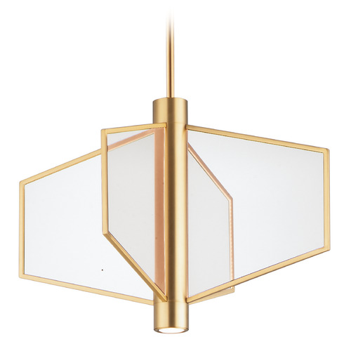 Telstar 26-Inch Wide LED Pendant in Natural Aged Brass by ET2 Lighting