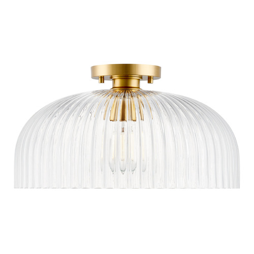 Meridian Natural Brass Semi-Flushmount Light