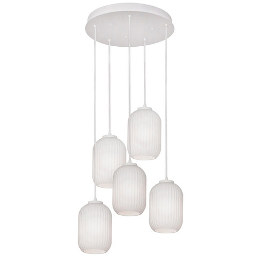 Afx Lighting Callie White Multi-Light Pendant with Oblong Shade
