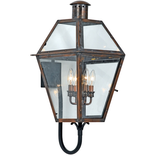 Rue De Royal Outdoor Wall Light in Aged Copper by Quoizel Lighting