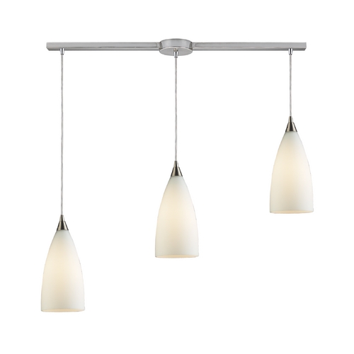 Elk Lighting Modern Multi-Light Pendant Light with White Glass and 3-Lights 2580/3L