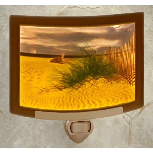 Porcelain Garden Lighting Balmy Beach Curved Panel Lithophane Nightlight by Porcelain Garden Lighting NRC231