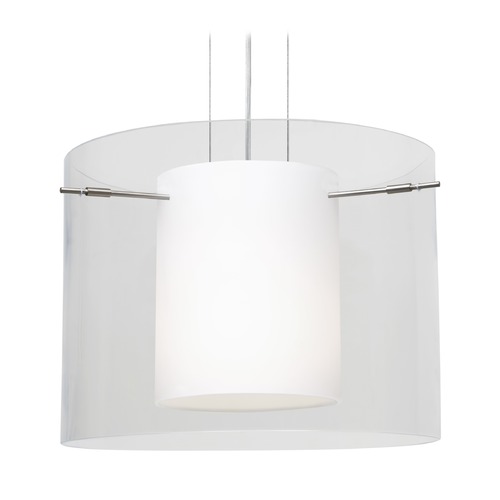 Besa Lighting Besa Lighting Pahu Satin Nickel LED Pendant Light 1KG-C00707-LED-SN