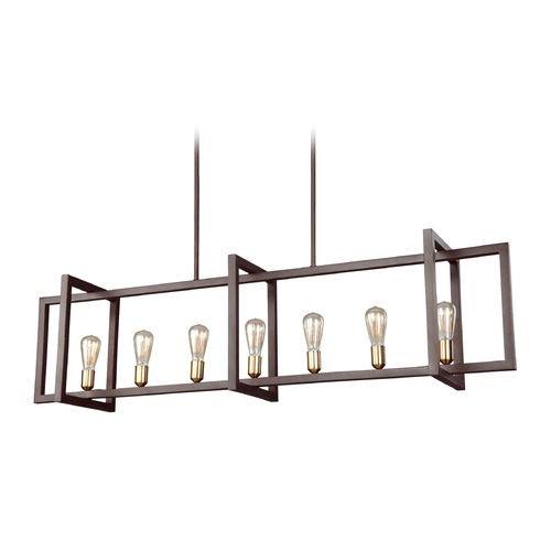 Finnegan 60-Inch Linear Chandelier in Bronze by Visual Comfort Studio