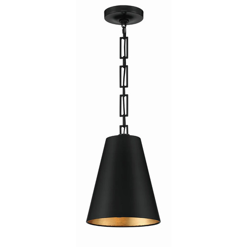 Alston 2-Light Pendant in Black & Antique Gold by Crystorama Lighting