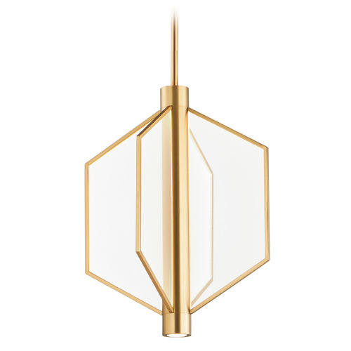 Telstar 18-Inch Wide LED Pendant in Natural Aged Brass by ET2 Lighting