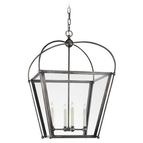 Visual Comfort Signature Collection E.F. Chapman Riverside Square Lantern in Bronze by Visual Comfort Signature CHC3439BZCG