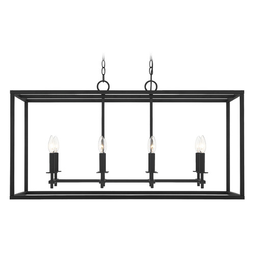 Meridian 39-Inch Linear Outdoor Chandelier in Matte Black by Meridian M7020MBK