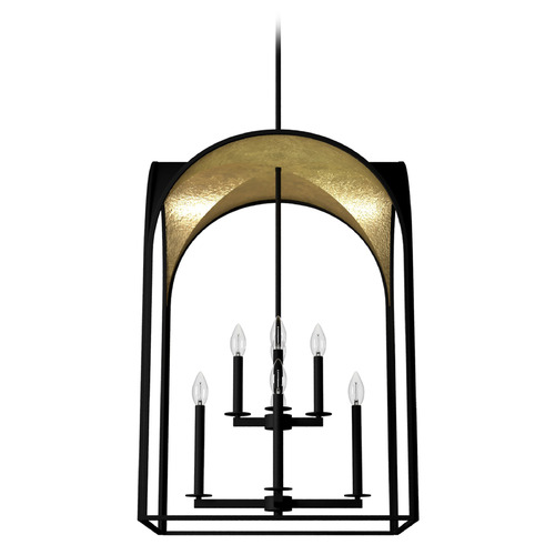 Hunter Fan Company Dukestown Natural Black Iron & Gold Leaf Pendant Light