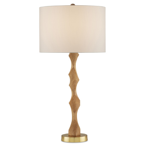 Currey and Company Lighting Currey and Company Sunbird Natural / Brass Table Lamp with Drum Shade 6000-0894
