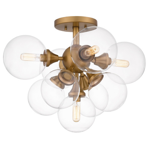 Quoizel Lighting Quoizel Lighting Glinda Brushed Weathered Brass Semi-Flushmount Light GLI1720BWS