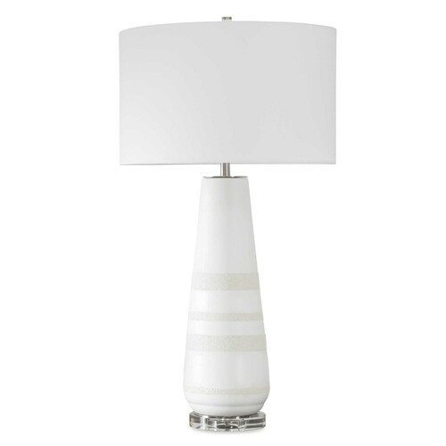The Uttermost Company Santino Ivory & Brushed Nickel Table Lamp with Drum Shade