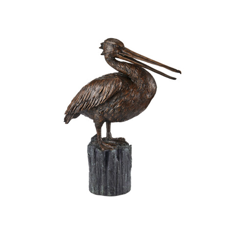 Pelican Sculpture in Bronze & Verdigris by Currey & Company