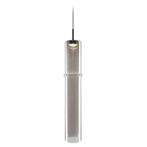 Matteo Lighting Matteo Lighting Bambu Matte Black LED Mini-Pendant Light with Cylindrical Shade C30611MBSM