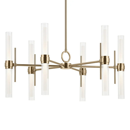 Riven 12-Light 3000K LED Chandelier in Champagne Bronze by Kichler