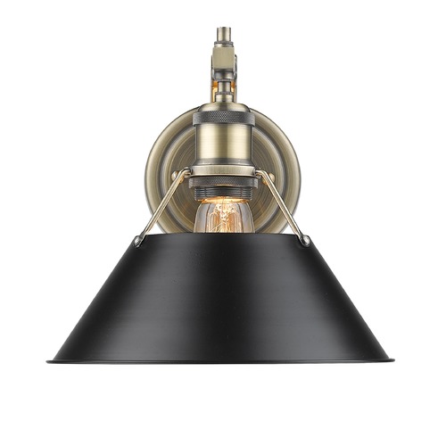 Orwell Wall Sconce in Aged Brass & Black by Golden Lighting
