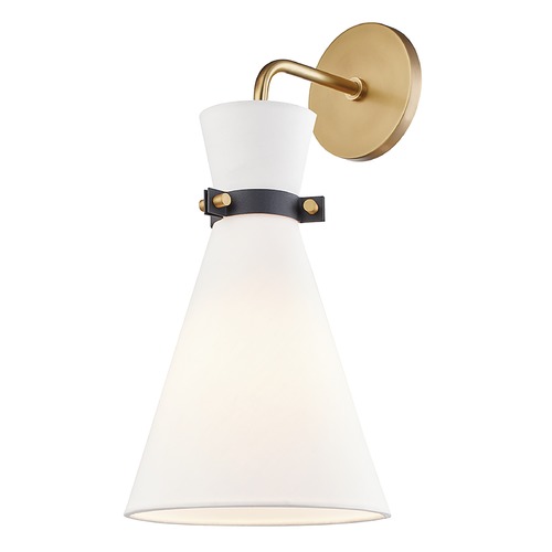 Mitzi by Hudson Valley Julia Aged Brass & Black Sconce by Mitzi by Hudson Valley H294101-AGB/BK