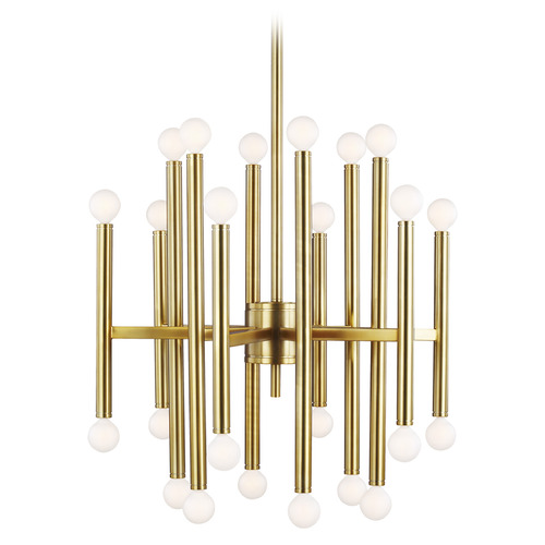 Thomas O'Brien 23-inch Wide Beckham Modern Burnished Brass Chandelier