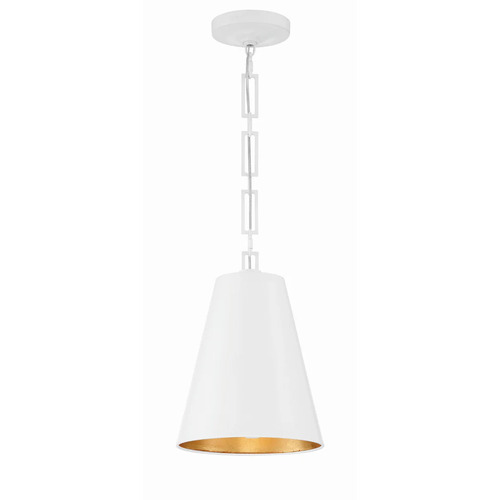 Alston 2-Light Pendant in White & Antique Gold by Crystorama Lighting