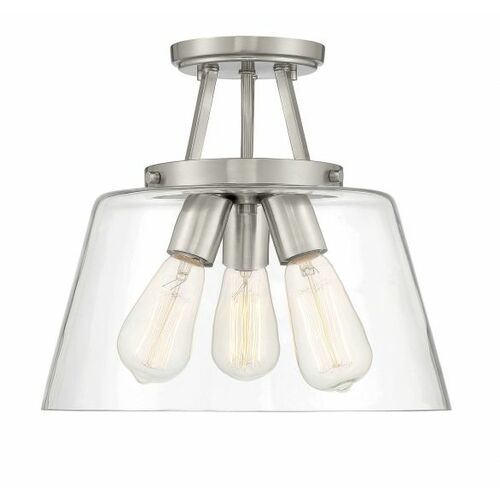 Savoy House Calhoun 3-Light Semi-Flush Mount in Satin Nickel by Savoy House 6-1024-3-SN