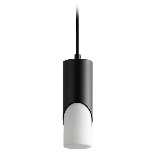 Ellipse 9-Inch LED Acrylic Pendant in Black by Oxygen Lighting