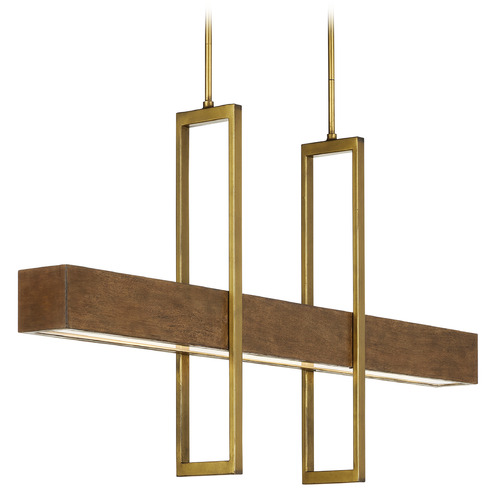 Currey and Company Lighting Tonbridge Linear Chandelier in Chestnut & Brass by Currey & Company 9000-0929