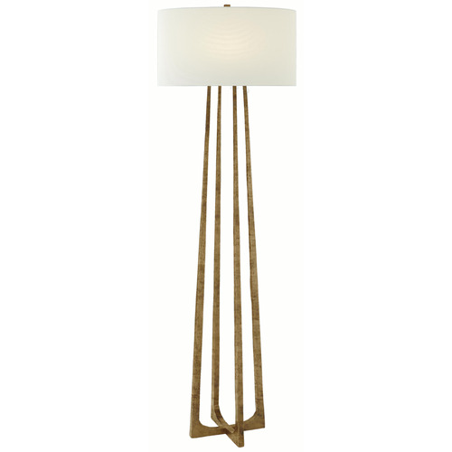 Visual Comfort Signature Collection Scala Gilded Iron Floor Lamp with Drum Shade